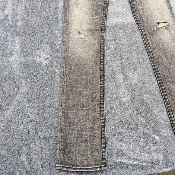 True Religion Billy Big T Jeans womens 26 Black Stretch Flap pockets distressed - Picture 4 of 16